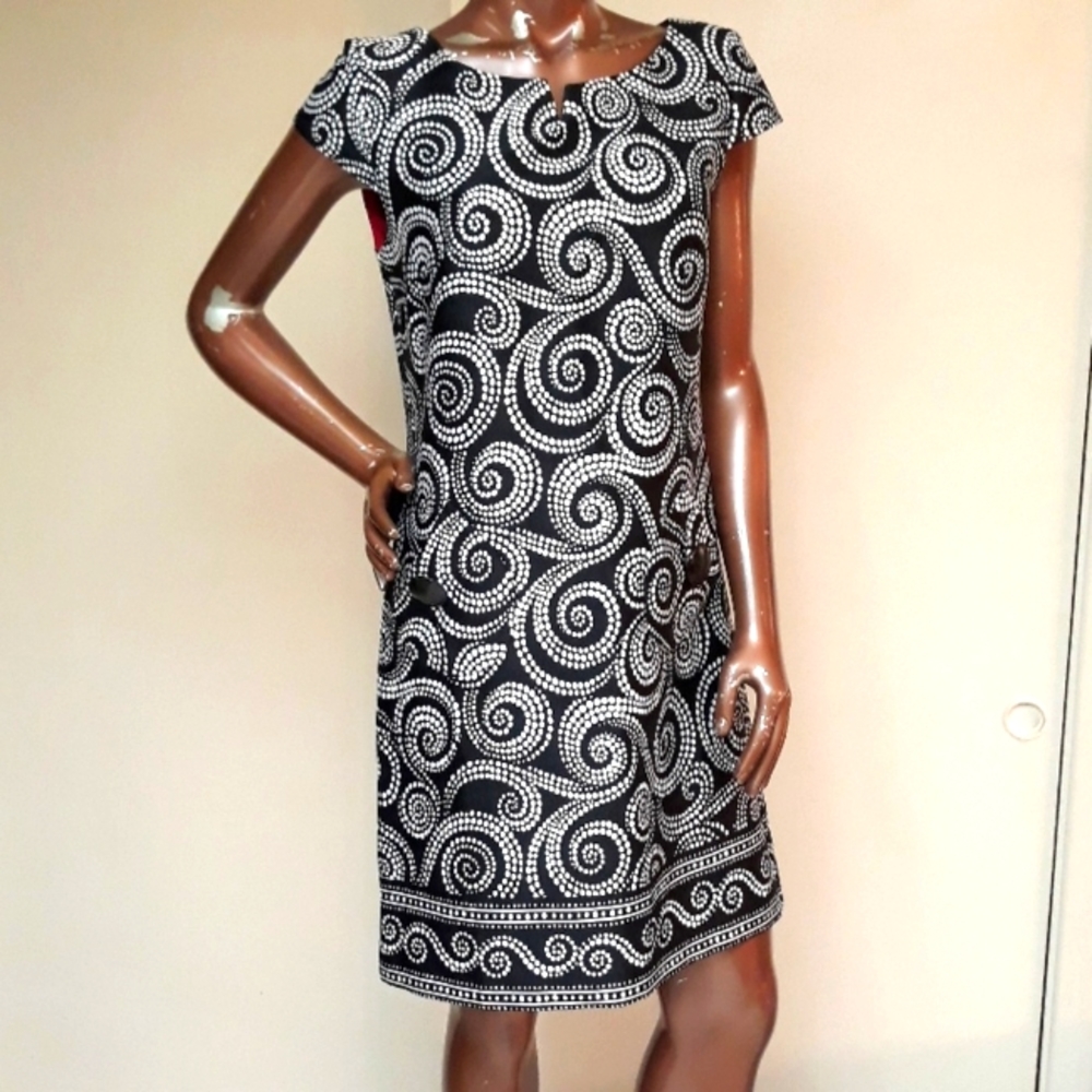 NWOT London Times Modern Polka-dot Swirl Dress
